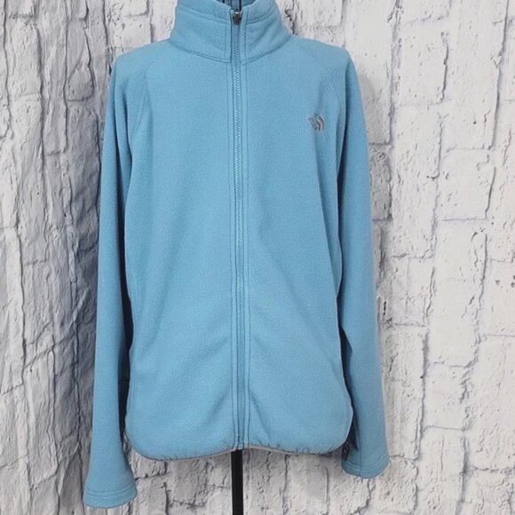 VINTAGE NORTH FACE Baby Blue‎ Fleece Women's Jacket Medium - Picture 1 of 8